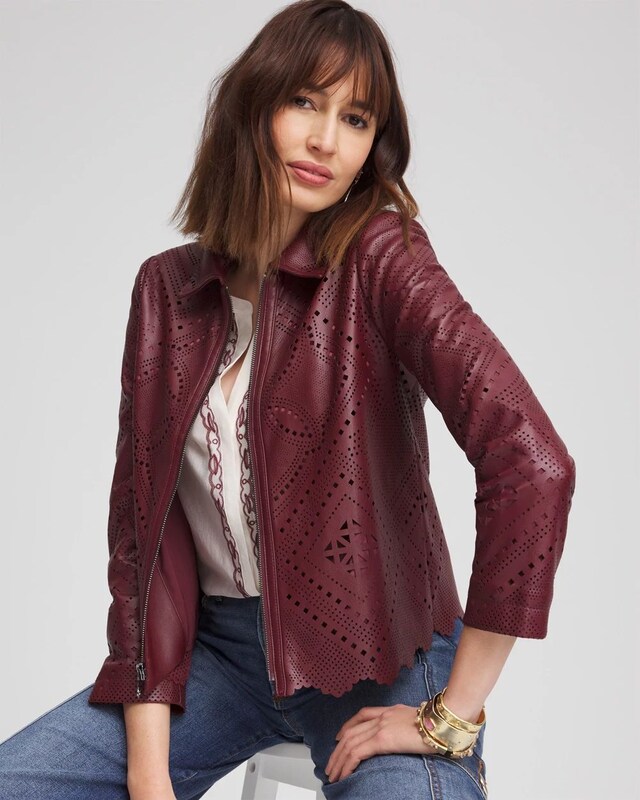 Cutout Faux Leather Jacket - image 2